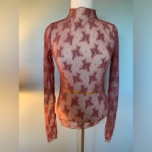 Free People Intimately dark rose lace top. Long sleeve, no size tag, probably M.